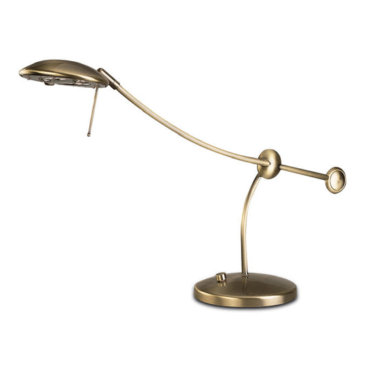 Lite Master Colby Swing Arm Table or Desk Lamp in Antique Brass Finish T1267AB