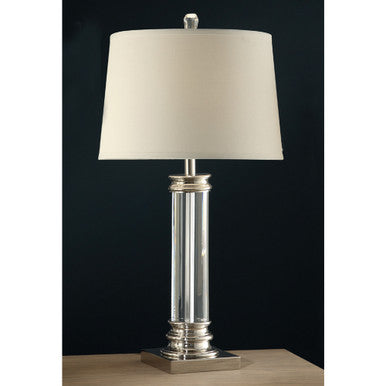 Lite Master Bedford Column Lamp in Chrome on Solid Brass Finish with Crystal Small T4842CR-SL