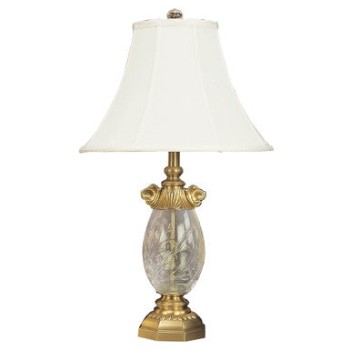 Lite Master Marianna Table Lamp in Antique Solid Brass with 24% Lead Crystal T5029AB-SL