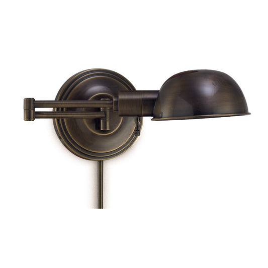 Lite Master Boston Pharmacy Swing Arm Wall Lamp in Dark Solid Brass W3582DB