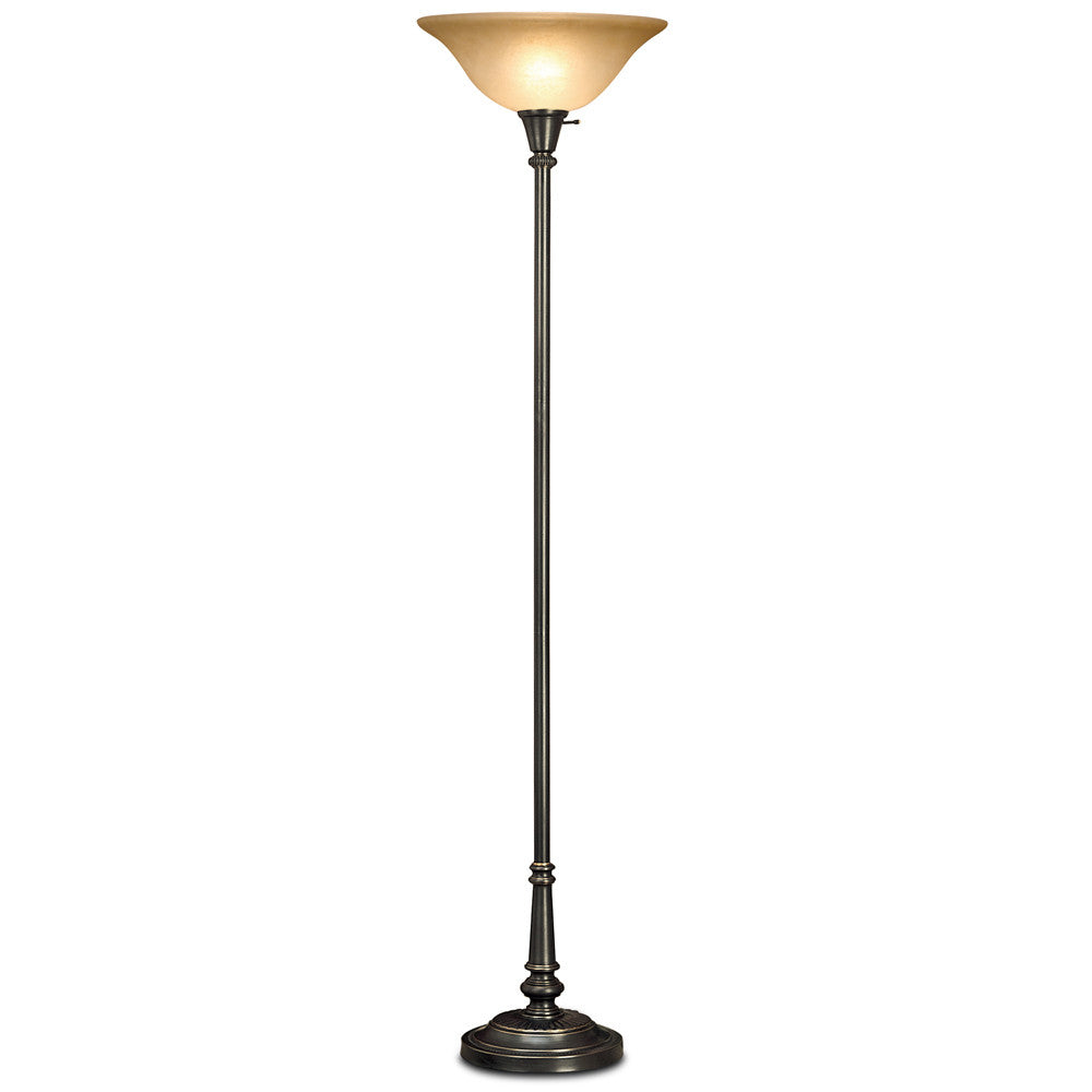 Lite Master Beaufort Torchiere Floor Lamp in Oil Rubbed Bronze on Solid Brass Finish F7380RZ-105