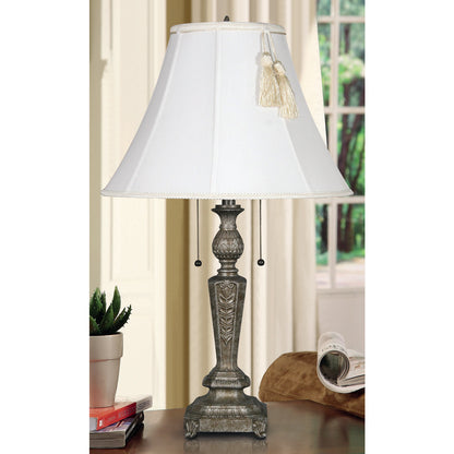 Lite Master Clermont Table Lamp in Aged Pewter Finish with Pull Chains T7516-SR