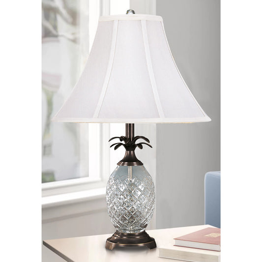 Lite Master Belford Table Lamp in Oil Rubbed Bronze on Solid Brass with 24% Lead Crystal T5005RZ-SL