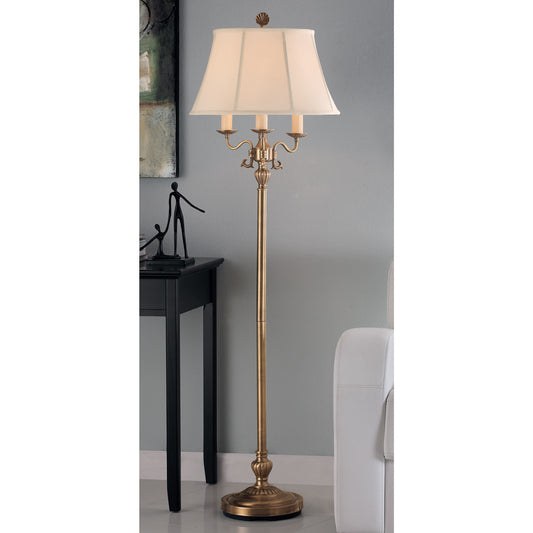 Lite Master Winslow Floor Lamp in Antique Solid Brass F7343AB-SL