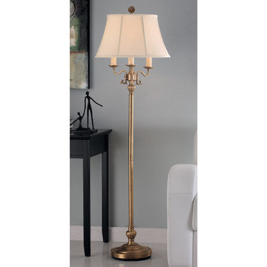 Lite Master Winslow Floor Lamp in Antique Solid Brass F7343AB-SL