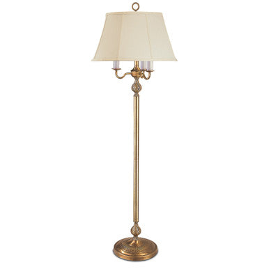 Lite Master Hampshire Floor Lamp in Antique Solid Brass F7323AB-SL