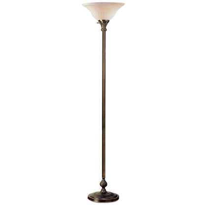 Lite Master Carlton Torchiere Floor Lamp in Dark Solid Brass F7324DB-262