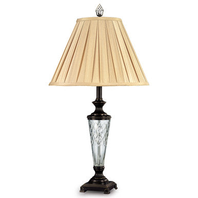 Lite Master Derby Table Lamp in Oil Rubbed Bronze on Solid Brass with 24% Lead Crystal T5014RZ-SR