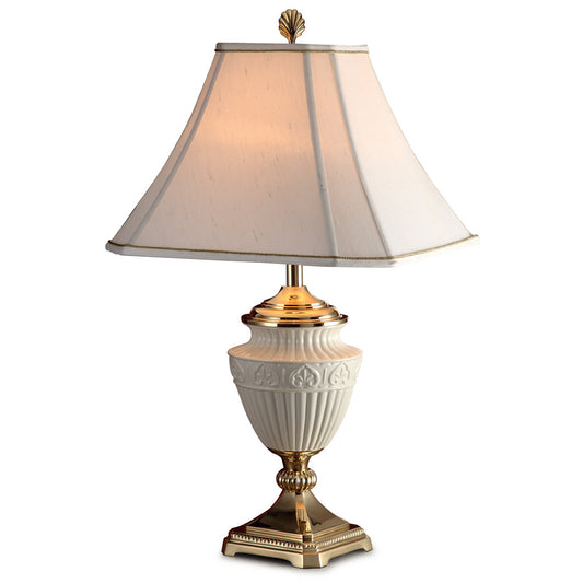 Lite Master Brittany Table Lamp in Polished Solid Brass with Porcelain T5276PB-SR