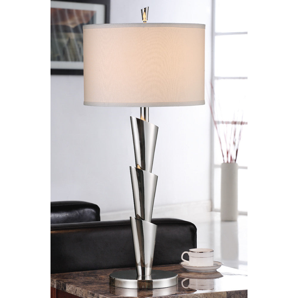 Lite Master Dorian Table Lamp in Polished Nickel on Solid Brass Finish T1863PN-SL