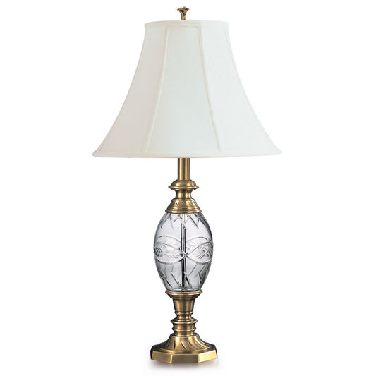 Lite Master Halesworth Table Lamp in Antique Solid Brass with Crystal T5036AB-SL