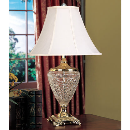 Lite Master Kendall Table Lamp in Polished Solid Brass with 24% Lead Crystal T5093PB-SL