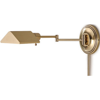 Lite Master New York Tent Swing Arm Wall Lamp in Classic Solid Brass W3586CB