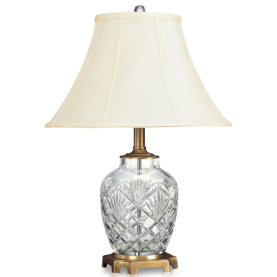 Lite Master Alessia Table Lamp in Antique Solid Brass with 24% Lead Crystal T4983AB-SL