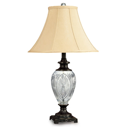 Lite Master Stafford Table Lamp in Oil Rubbed Bronze on Solid Brass with Crystal T4989RZ-SL