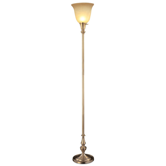 Lite Master Colebrook Torchiere Floor Lamp in Antique Solid Brass F7350AB-103