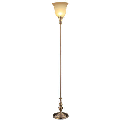 Lite Master Colebrook Torchiere Floor Lamp in Antique Solid Brass F7350AB-103