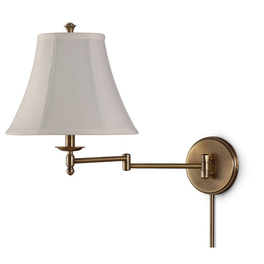 Lite Master Colby Swing Arm Wall Lamp in Antique Solid Brass W3201AB-SL