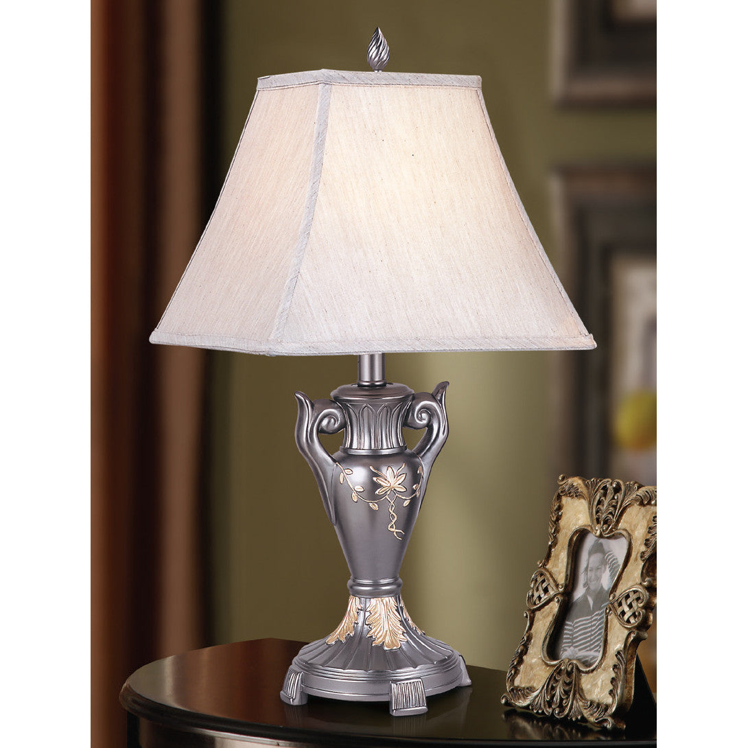 Lite Master Abbey Table Lamp in Charcoal Grey with Gold Accent Finish T7520CG-SL