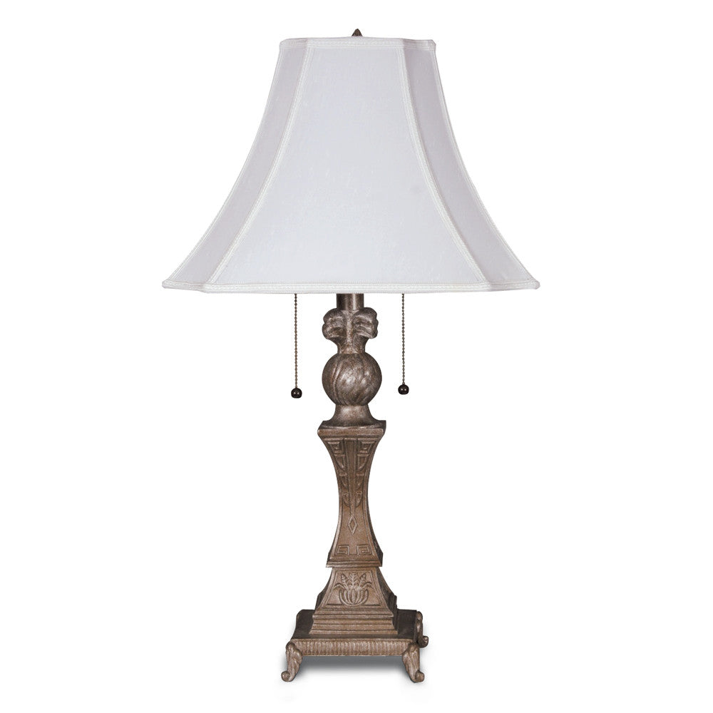 Lite Master Ellington Table Lamp in Umber Silver Finish with Pull Chains T7514-SR