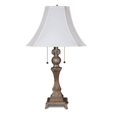 Lite Master Ellington Table Lamp in Umber Silver Finish with Pull Chains T7514-SR