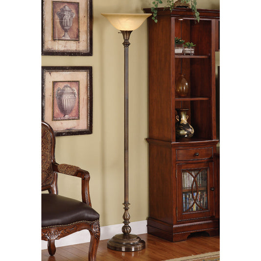 Lite Master Crofton Torchiere Floor Lamp in Dark Solid Brass Finish F755DB-105