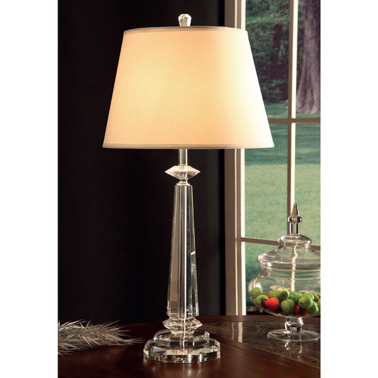 Lite Master Collins Column Table Lamp in Chrome Finish with Crystal T4804CR-SL