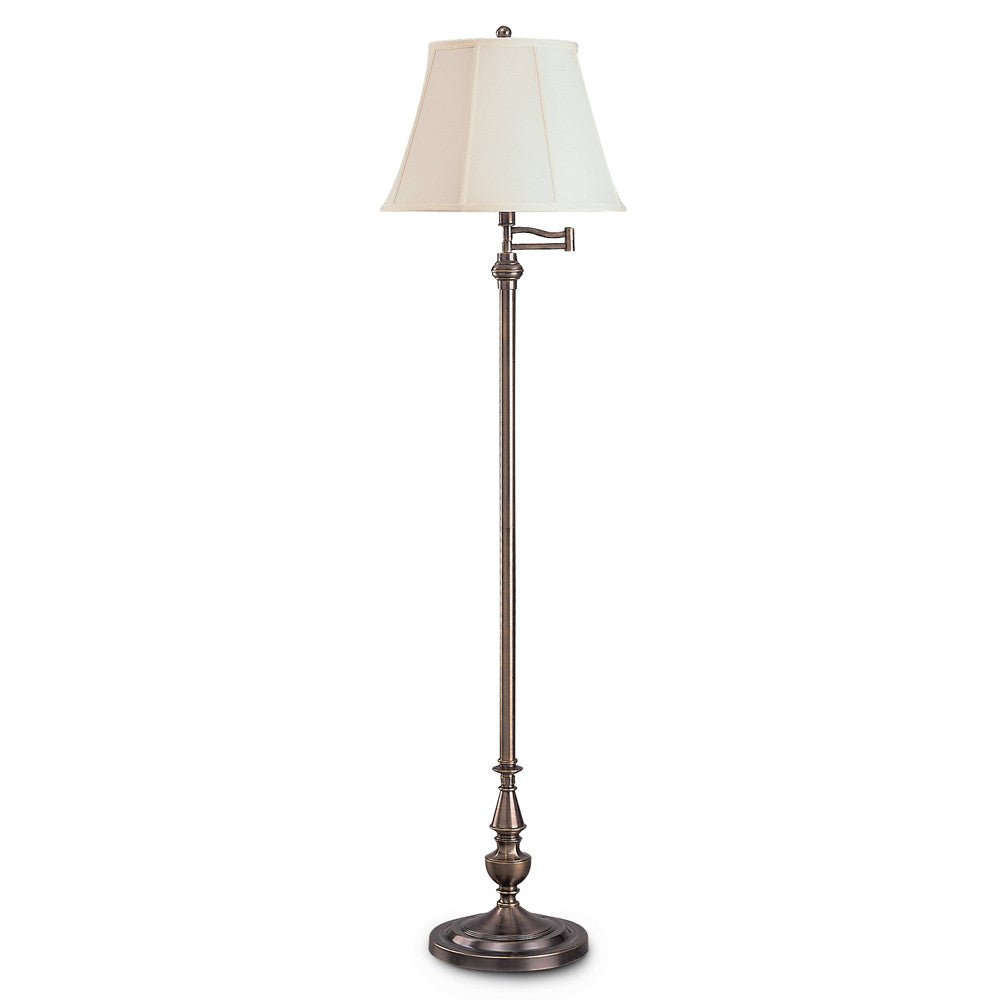 Lite Master Coleford Swing Arm Floor Lamp in Dark Solid Brass F7356DB-SL