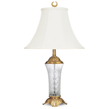 Lite Master Louisa Table Lamp in Antique Solid Brass with Crystal T4939AB-SL