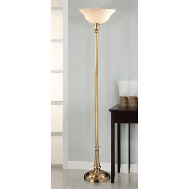 Lite Master Beaufort Torchiere Floor Lamp in Antique Solid Brass Finish F7380AB-252