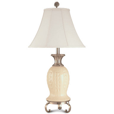 Lite Master Colette Table Lamp in Nickel on Solid Brass with Porcelain T5263NK-SL