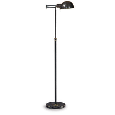 Lite Master Darien Swing Arm Floor Lamp in Oil Rubbed Bronze on Solid Brass Finish F5640RZ