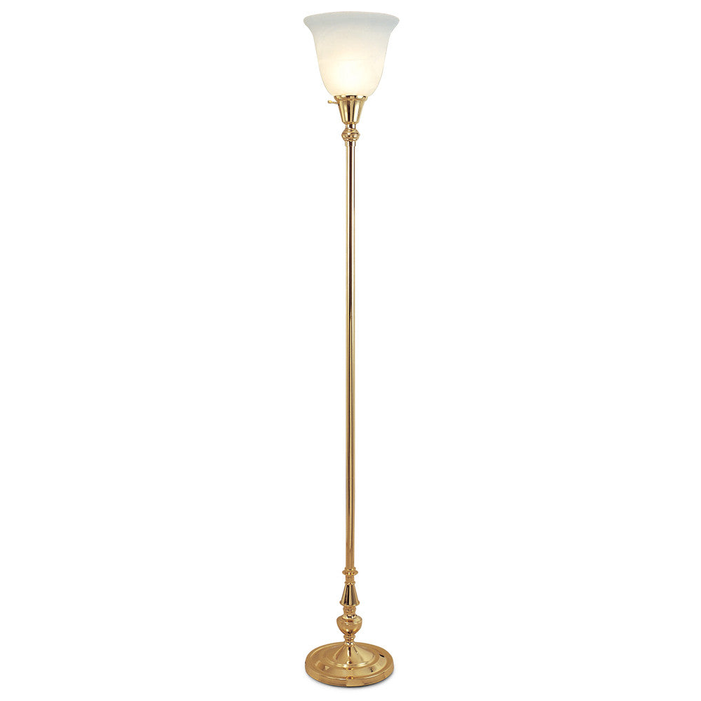 Lite Master Colebrook Torchiere Floor Lamp in Polished Solid Brass F7350PB-102