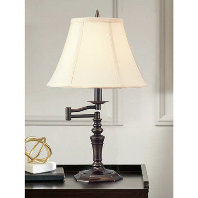 Lite Master Rutherford Classic Swing Arm Lamp in Vintage Solid Brass T6736VB-SL