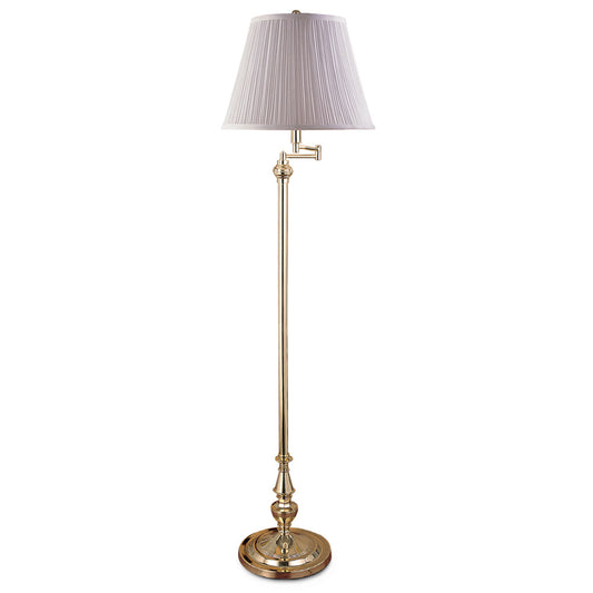 Lite Master Coleford Swing Arm Floor Lamp in Polished Solid Brass F7356PB-MR