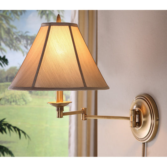 Lite Master Somerset Swing Arm Wall Lamp in Antique on Solid Brass W3504AB-SL