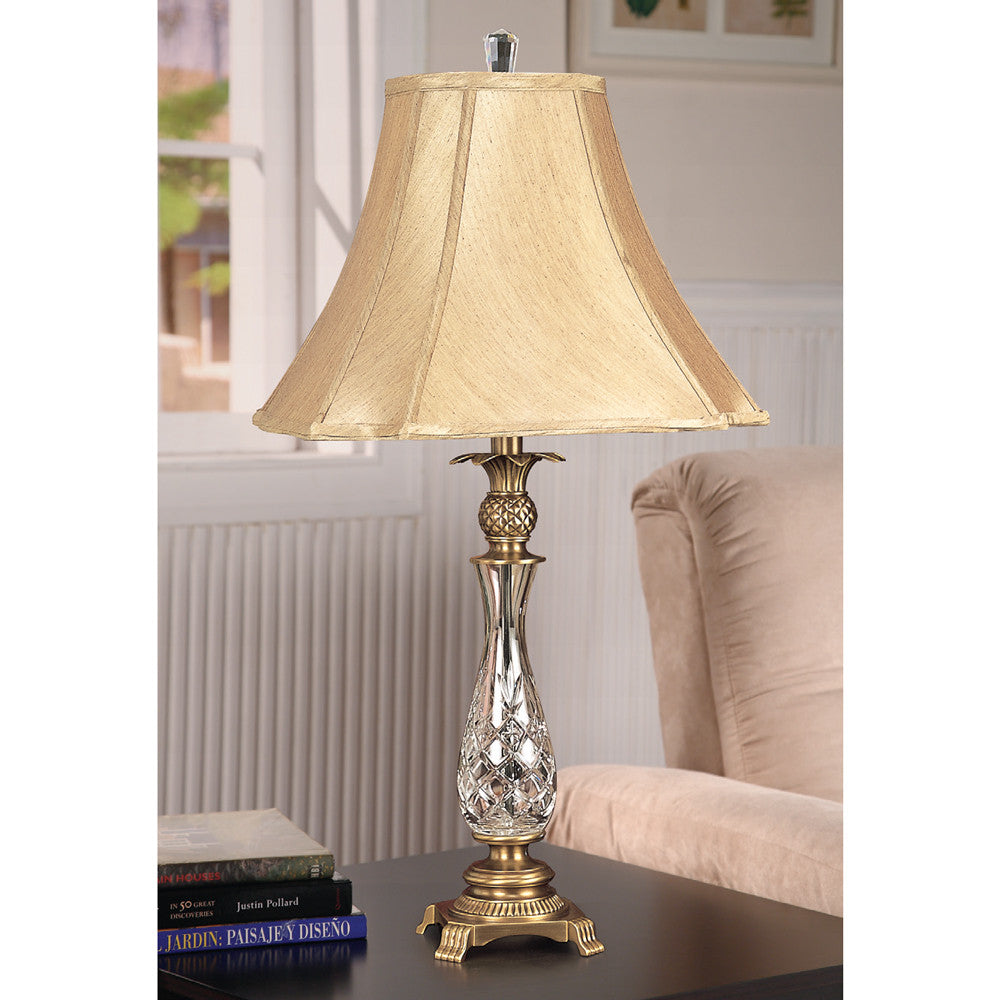 Lite Master Londonderry Table Lamp in Antique Solid Brass with 24% Lead Crystal T4995AB-SR