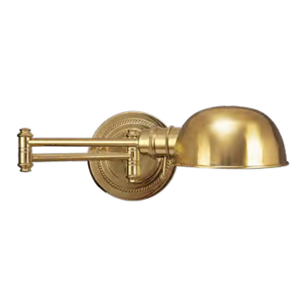 Lite Master Fifth Avenue Pharmacy Swing Arm Wall Lamp in Polished Solid Brass W3572PB-B14