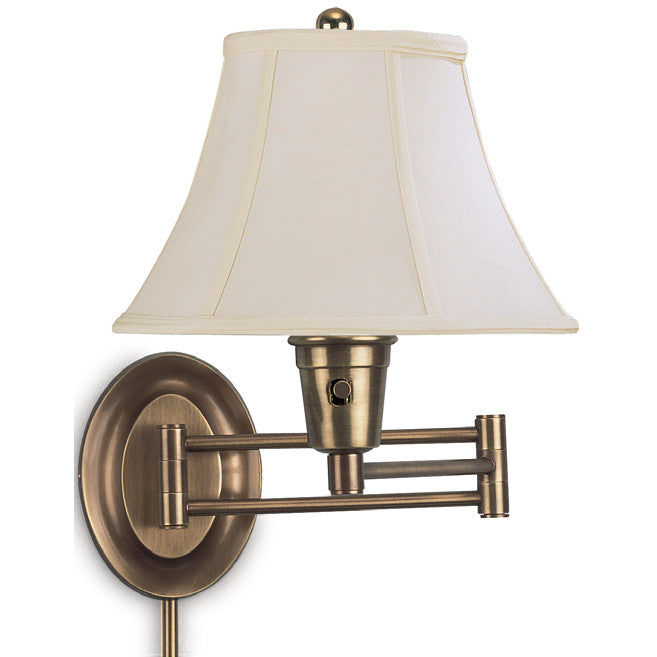 Lite Master Rhodes Swing Arm Wall Lamp in Antique Solid Brass W3501AB-SL