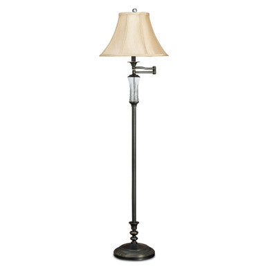 Lite Master Blair Swing Arm Floor Lamp in Oil Rubbed Bronze Finish with Crystal F5030RZ-SL