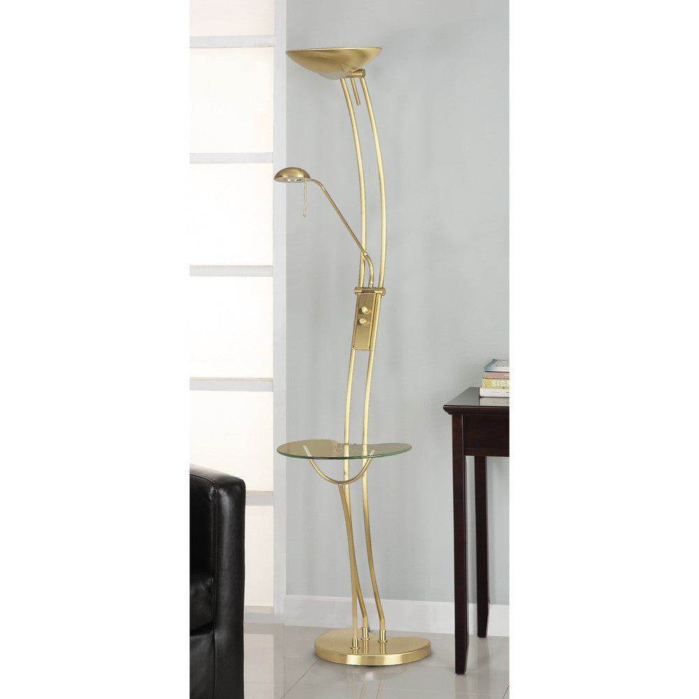 Lite Master Chloe Floor Lamp in Satin Brass Finish F1188SN