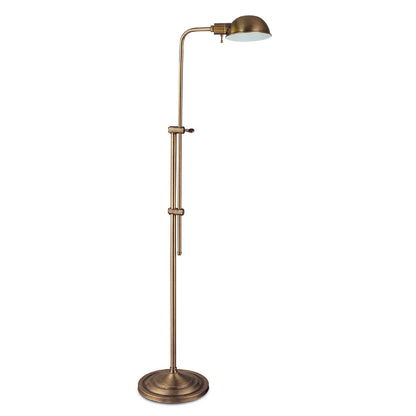 Lite Master Charlton Floor Lamp in Antique Solid Brass Finish F5613AB