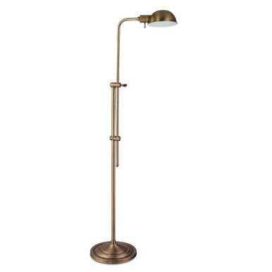 Lite Master Charlton Floor Lamp in Antique Solid Brass Finish F5613AB