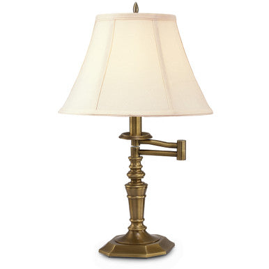 Lite Master Rutherford Classic Swing Arm Lamp in Antique Solid Brass T6736AB-SL