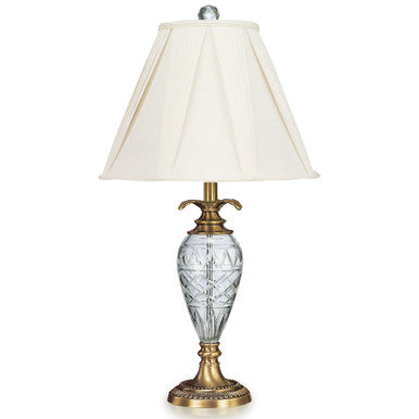 Lite Master Wentworth Table Lamp in Antique Solid Brass on Solid Brass with Crystal T4937AB-SR