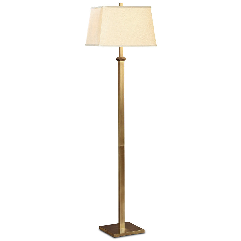 Lite Master Sutton Floor Lamp in Antique Solid Brass Finish F8404AB-SL