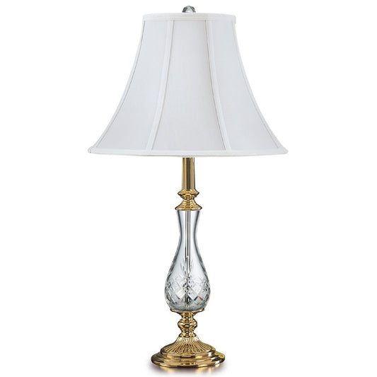 Lite Master Melrose Table Lamp in Polished Solid Brass with 24% Lead Crystal T5001PB-SL