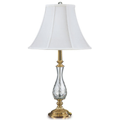 Lite Master Melrose Table Lamp in Polished Solid Brass with 24% Lead Crystal T5001PB-SL