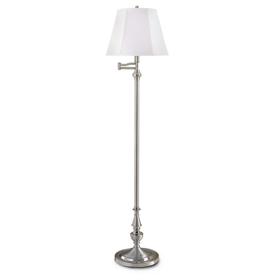 Lite Master Coleford Swing Arm Floor Lamp in Nickel on Solid Brass F7356NK-SL