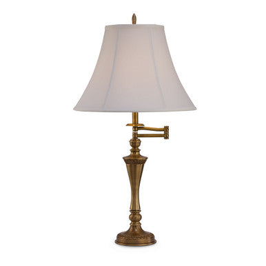 Lite Master Hillcrest Swing Arm Table Lamp Antique Solid Brass T6547AB-SL